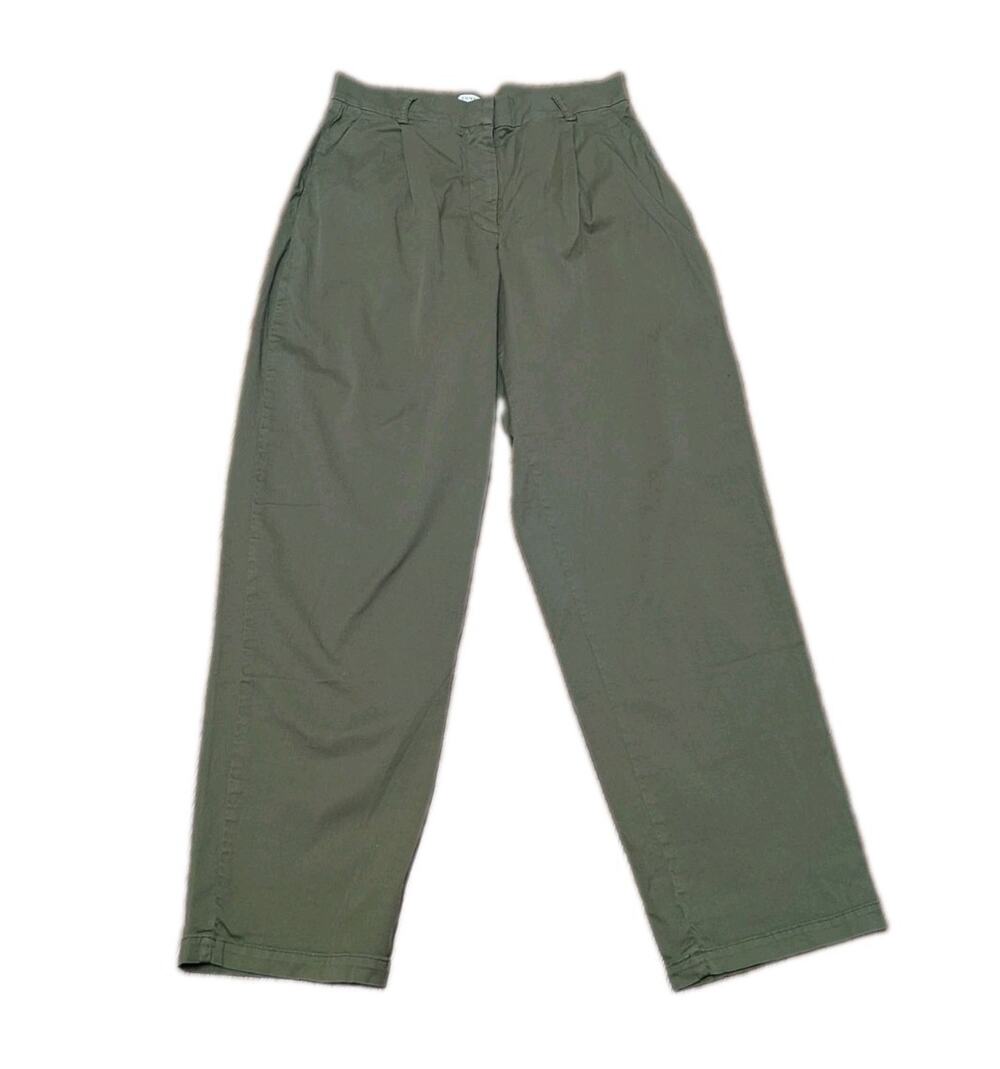 Sunspel England Women's Pleated Chino Pants Small Green Small